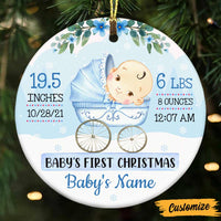 Personalized Baby First Christmas Circle Ornament NB122 95O47 thumb 1