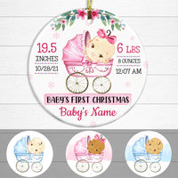 Personalized Baby First Christmas Circle Ornament NB122 95O47 thumb 1