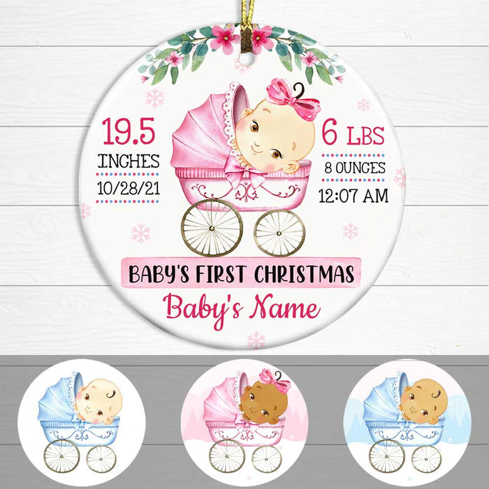 Personalized Baby First Christmas Circle Ornament NB122 95O47 1