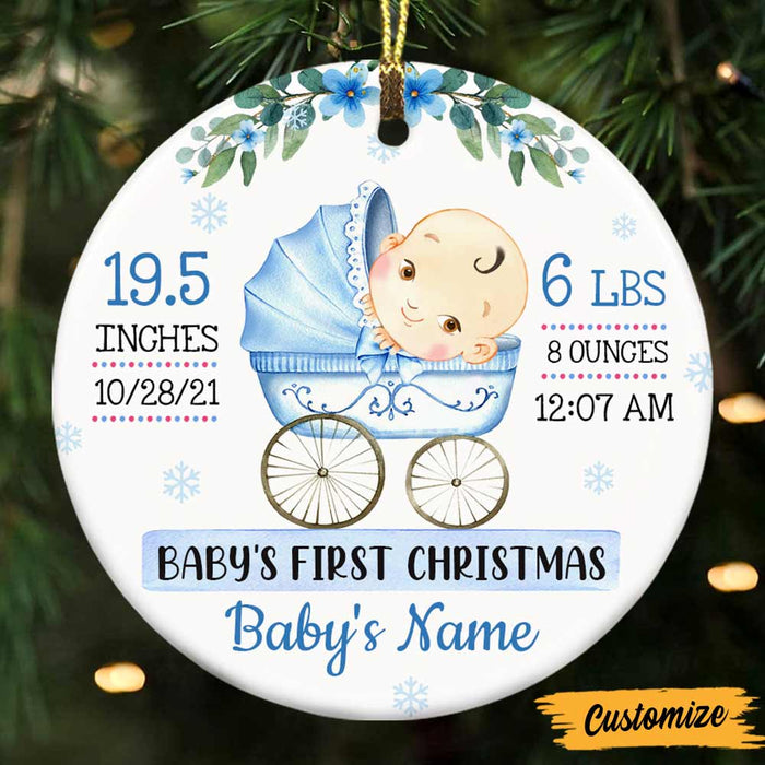 Personalized Baby First Christmas Circle Ornament NB122 95O47 1