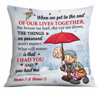 Personalized Christmas Elderly Couple Together Pillow NB121 23O34 thumb 1