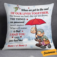 Personalized Christmas Elderly Couple Together Pillow NB121 23O34 thumb 1
