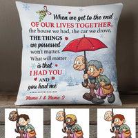 Personalized Christmas Elderly Couple Together Pillow NB121 23O34 thumb 1
