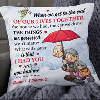 Personalized Christmas Elderly Couple Together Pillow NB121 23O34 thumb 1
