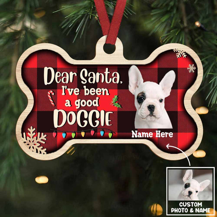 Personalized Dog Photo Christmas Bone Ornament NB132 30O58 1