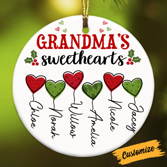 Personalized Grandma Mom Sweethearts Circle Ornament NB123 87O53 1