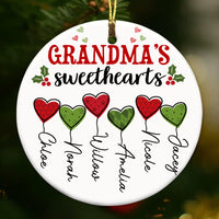 Personalized Grandma Mom Sweethearts Circle Ornament NB123 87O53 thumb 1