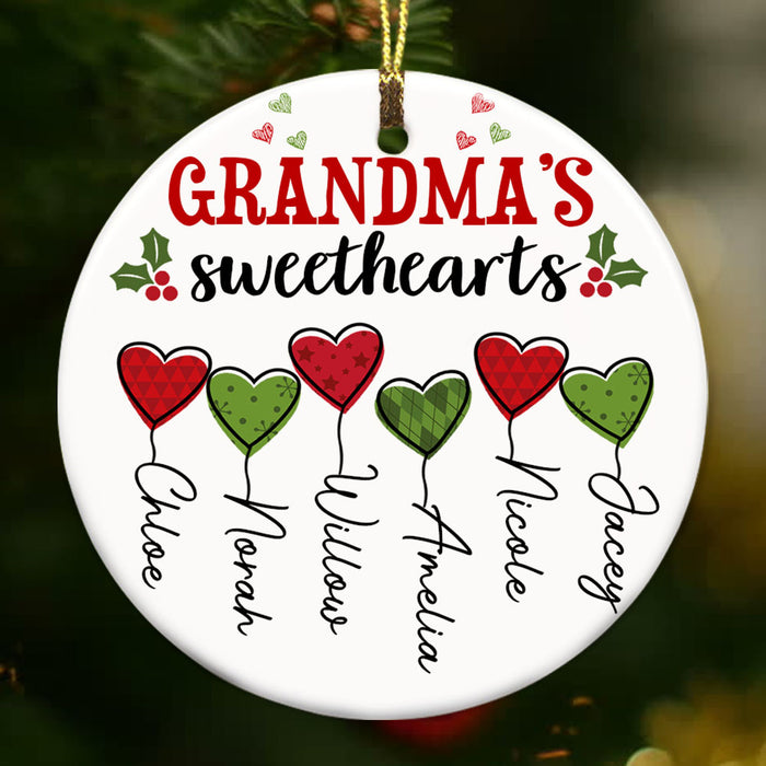 Personalized Grandma Mom Sweethearts Circle Ornament NB123 87O53 1