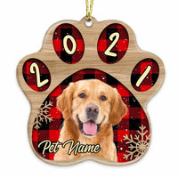 Personalized Dog Photo Christmas Paw Ornament NB123 95O34 thumb 1