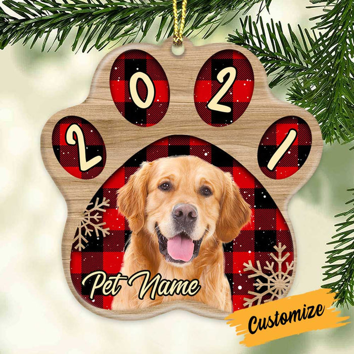 Personalized Dog Photo Christmas Paw Ornament NB123 95O34 1