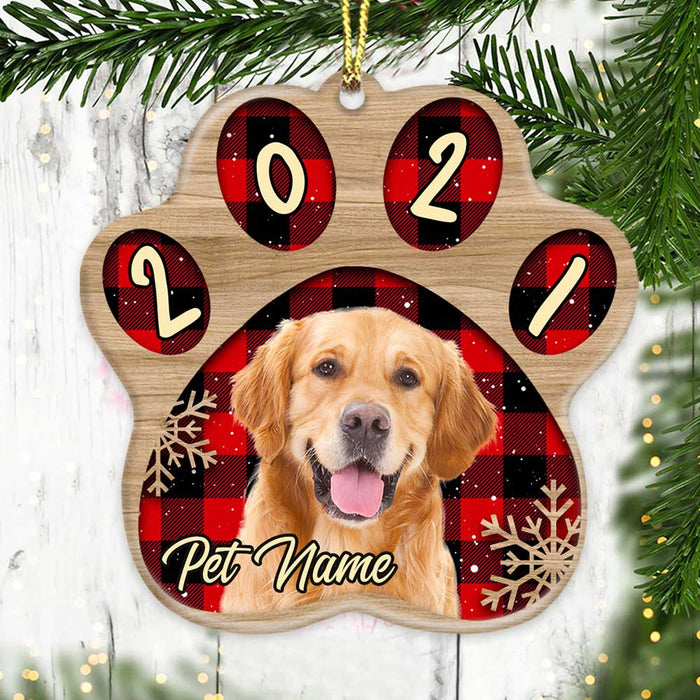 Personalized Dog Photo Christmas Paw Ornament NB123 95O34 1