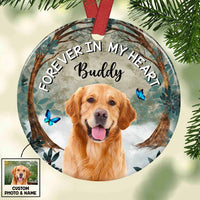 Personalized Dog Cat Photo Memo Circle Ornament NB123 85O57 thumb 1