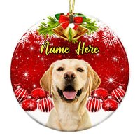 Personalized Dog Cat Photo Christmas Circle Ornament NB132 87O53 thumb 1