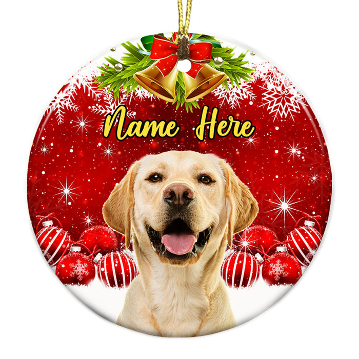 Personalized Dog Cat Photo Christmas Circle Ornament NB132 87O53 1