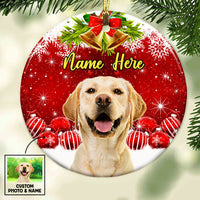 Personalized Dog Cat Photo Christmas Circle Ornament NB132 87O53 thumb 1