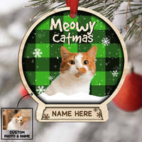 Personalized Cat Dog Photo Christmas Snow Globe Ornament NB133 30O58 thumb 1