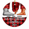 Personalized Family First Christmas Circle Ornament NB181 30O58 1