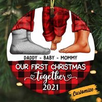 Personalized Family First Christmas Circle Ornament NB181 30O58 thumb 1