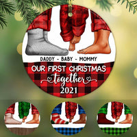 Personalized Family First Christmas Circle Ornament NB181 30O58 thumb 1