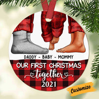 Personalized Family First Christmas Circle Ornament NB181 30O58 thumb 1
