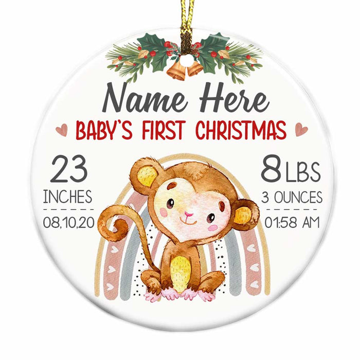 Personalized Baby First Christmas Circle Ornament NB122 81O34 1