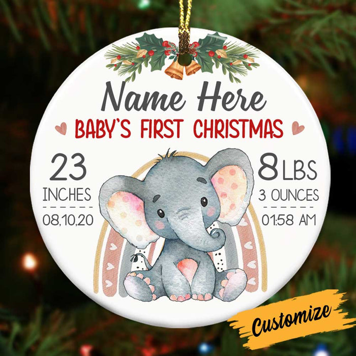 Personalized Baby First Christmas Circle Ornament NB122 81O34 1