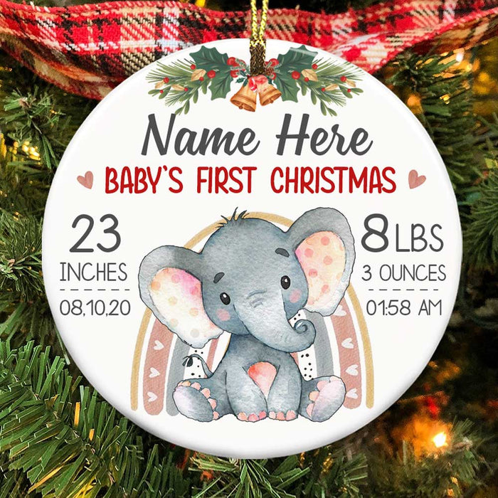Personalized Baby First Christmas Circle Ornament NB122 81O34 1
