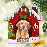 Personalized Christmas Dog Photo House Ornament NB132 26O34 thumb 1