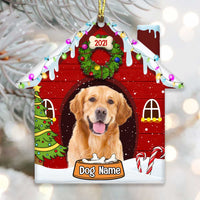 Personalized Christmas Dog Photo House Ornament NB132 26O34 thumb 1