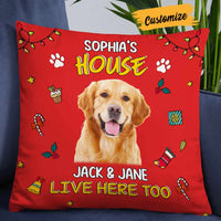 Personalized Dog Cat Photo Christmas Pillow NB132 23O57 thumb 1