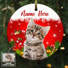 Personalized Dog Cat Photo Christmas Circle Ornament NB134 87O53 1