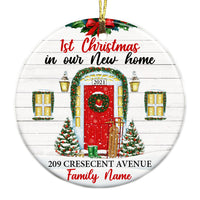Personalized Family Couple First Christmas New Home Circle Ornament OB222 87O53 thumb 1