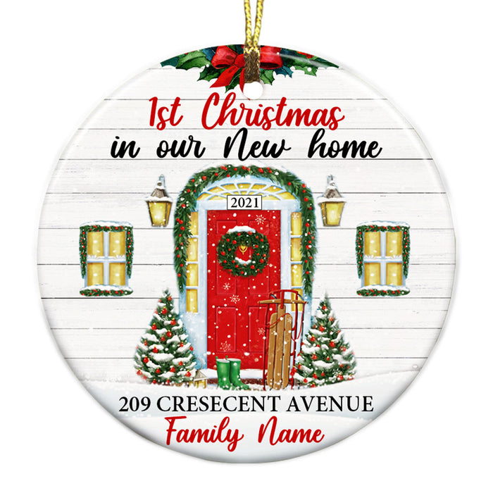 Personalized Family Couple First Christmas New Home Circle Ornament OB222 87O53 1