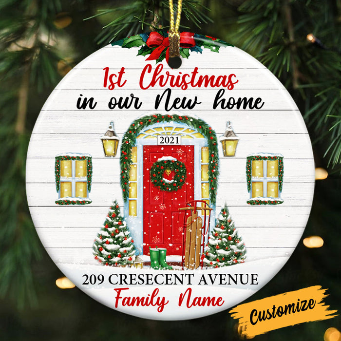Personalized Family Couple First Christmas New Home Circle Ornament OB222 87O53 1