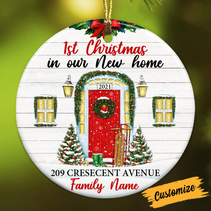 Personalized Family Couple First Christmas New Home Circle Ornament OB222 87O53 1