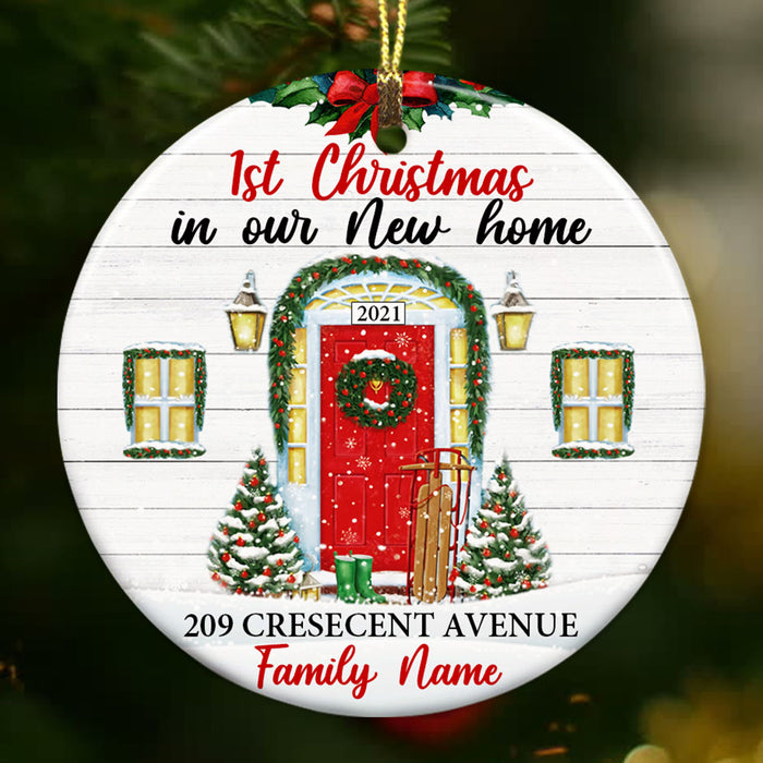 Personalized Family Couple First Christmas New Home Circle Ornament OB222 87O53 1