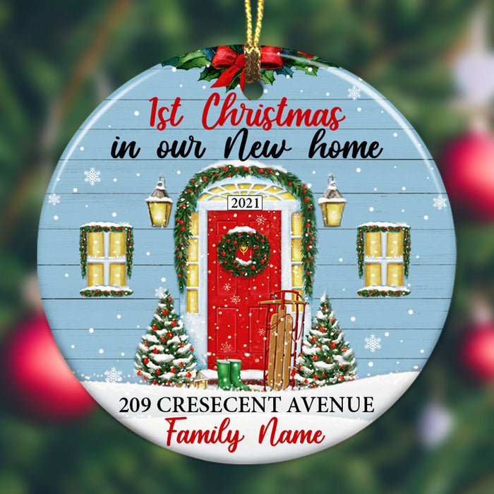 Personalized Family Couple First Christmas New Home Circle Ornament OB222 87O53 1