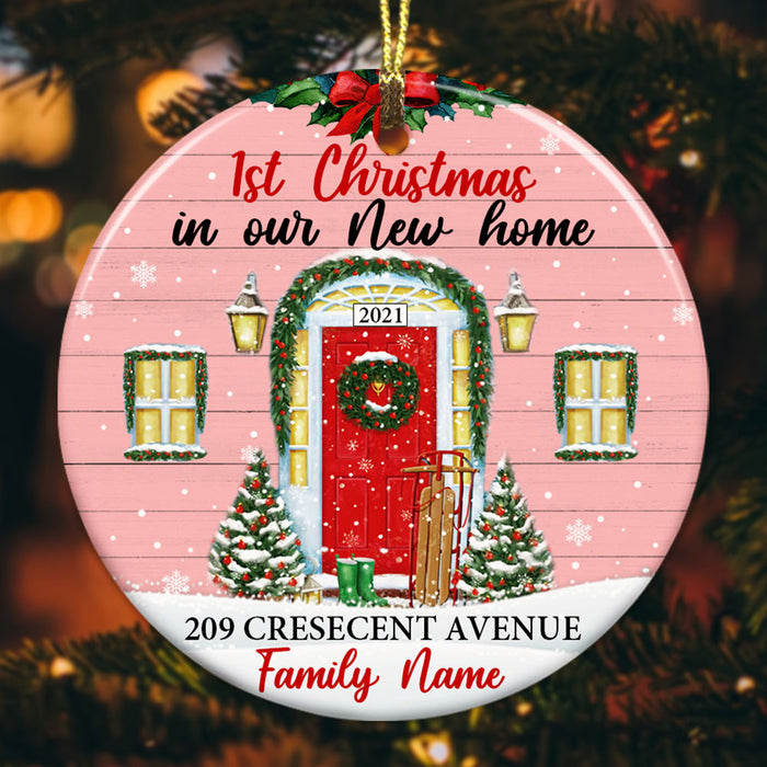 Personalized Family Couple First Christmas New Home Circle Ornament OB222 87O53 1