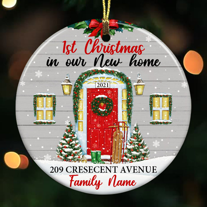 Personalized Family Couple First Christmas New Home Circle Ornament OB222 87O53 1