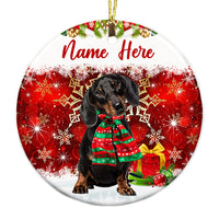 Personalized Dachshund Dog Christmas Circle Ornament OB204 87O53 thumb 1