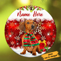 Personalized Dachshund Dog Christmas Circle Ornament OB204 87O53 thumb 1