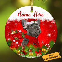 Personalized French Bulldog Dog Christmas Circle Ornament OB201 87O53 thumb 1