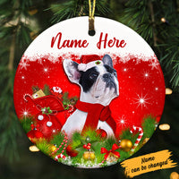 Personalized French Bulldog Dog Christmas Circle Ornament OB201 87O53 thumb 1