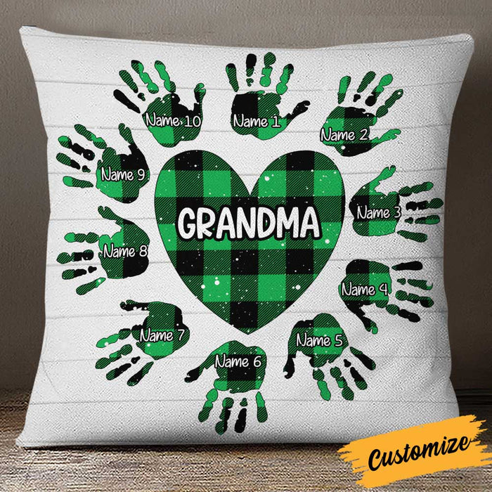 Personalized Mom Grandma Handprint Pillow NB152 81O34 1