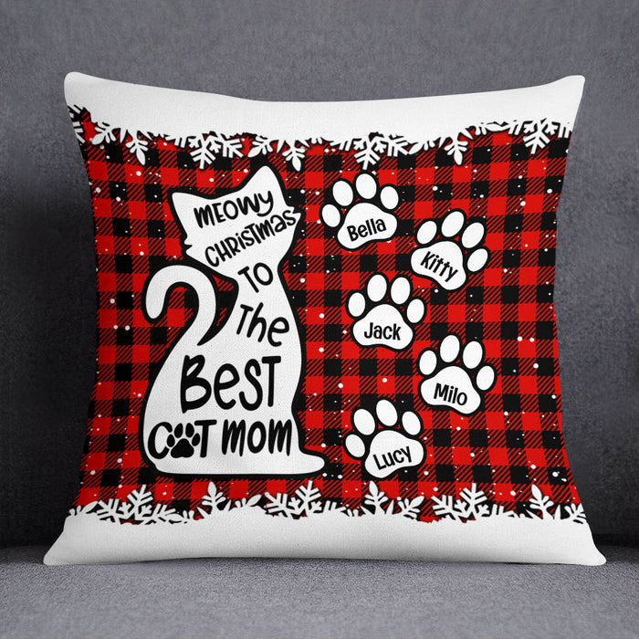 Personalized Meowy Christmas Mom Cat Pillow NB155 85O53 1
