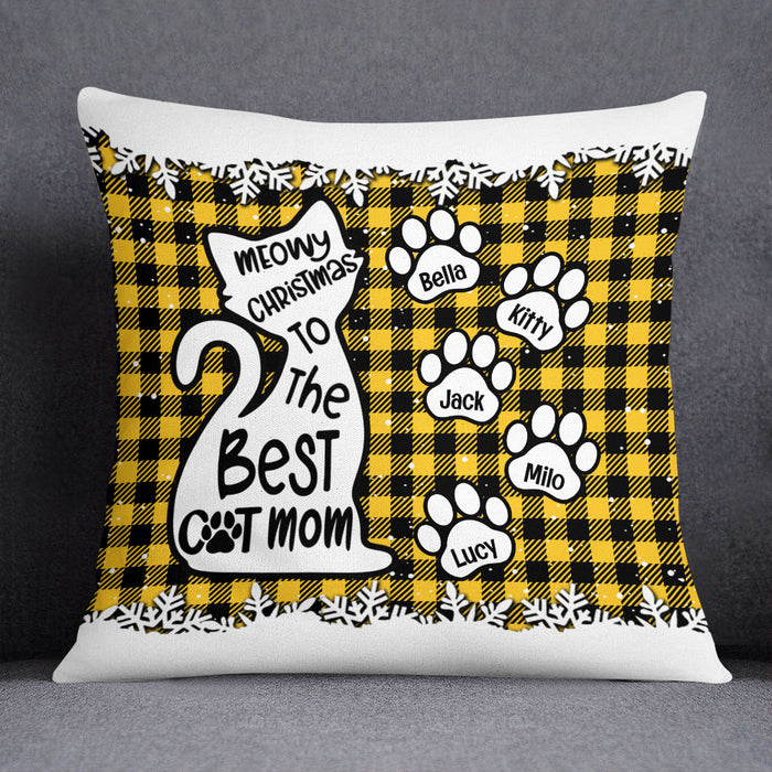 Personalized Meowy Christmas Mom Cat Pillow NB155 85O53 1