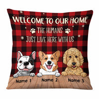 Personalized Dog Humans Live With Us Pillow NB154 30O58 thumb 1