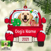 Personalized Dog Photo Christmas Red Car Ornament NB151 87O53 1