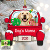 Personalized Dog Photo Christmas Red Car Ornament NB151 87O53 1