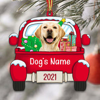 Personalized Dog Photo Christmas Red Car Ornament NB151 87O53 thumb 1